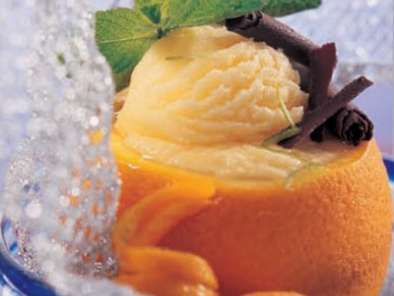 Receta Receta naranjas rellenas de helado