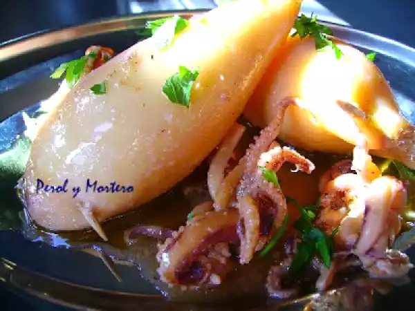 Receta Calamares rellenos de huevas de merluza y bacalao