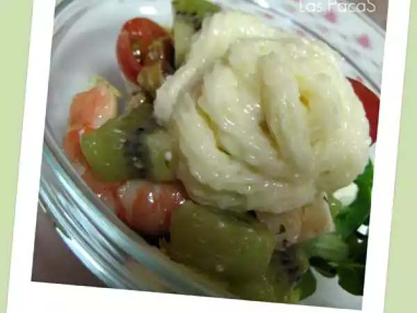 Receta Salpicón de kiwi con mayonesa de manzana
