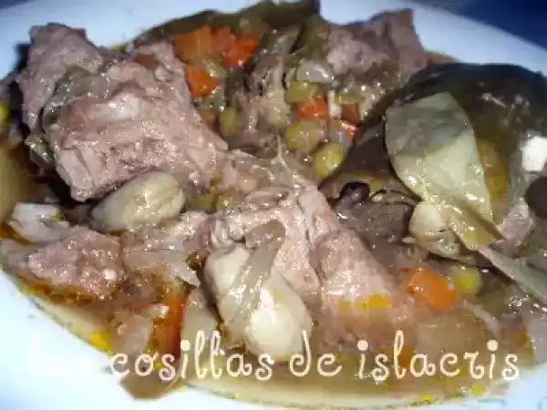 Receta Cerdo con menestra de verdura en fussioncook