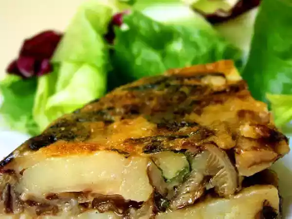 Receta Tortilla de setas (sin huevo)