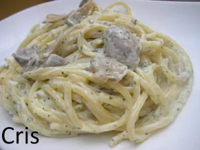 Receta Espaguetis con salsa de champiñones