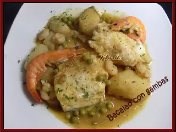 Receta Bacalao con gambas