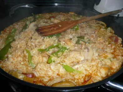 Receta Arroz con pollo y champiñones/chicken and mushroom rice