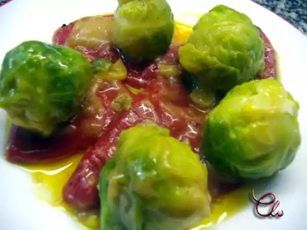 Receta Coles con piquillos agridulces