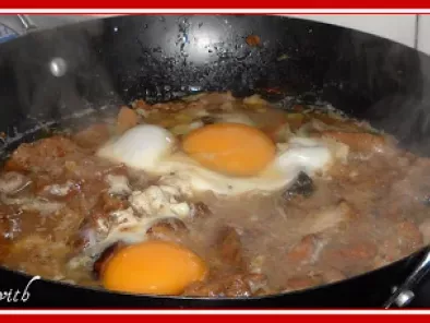 Receta Adobos caseros con rebollones y huevos abiertos