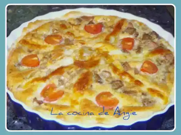 Receta Tarta de setas, cebolla y beicon