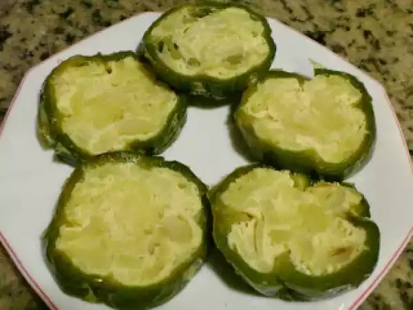 Receta Pimiento relleno de tortilla al micro