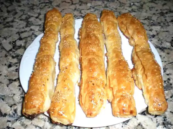 Receta Flautas de jamón y queso
