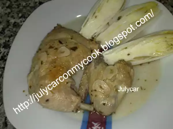 Receta Pollo al ajillo con orégano