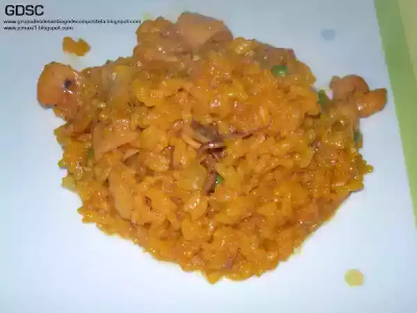 Receta Arroz con bacalao, gambas y chipirones