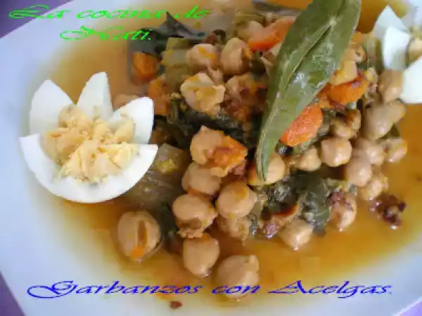 Receta Garbanzos con acelgas.