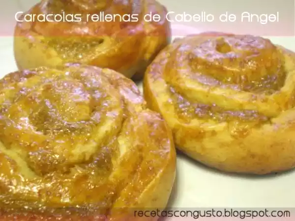Receta Caracolas rellenas de cabello de ángel
