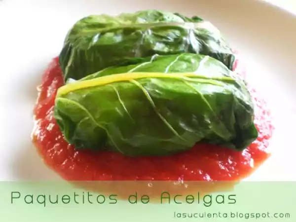Receta Paquetitos de acelgas rellenos