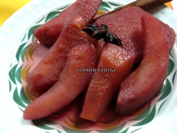 Receta Membrillos al vino tinto