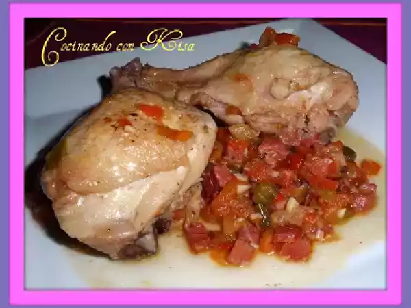 Receta Muslos de pollo al chilindron (fussioncook)