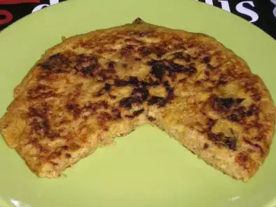 Receta Tortilla de coliflor a la crema de módena ( sin huevo )