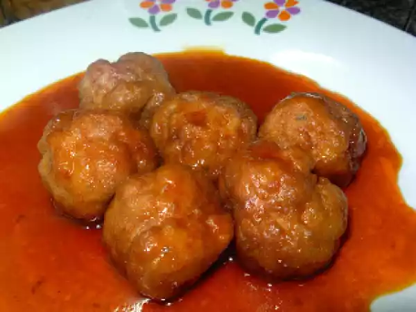Receta Albóndigas en salsa agridulce