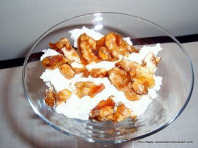 Receta Nueces caramelizadas con nata
