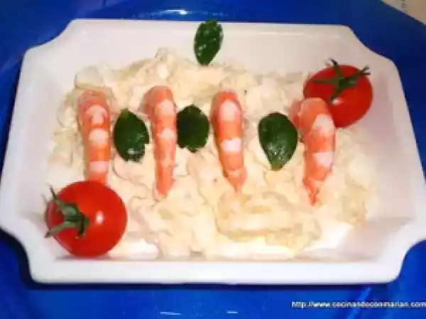 Receta Patatas y langostinos con alioli