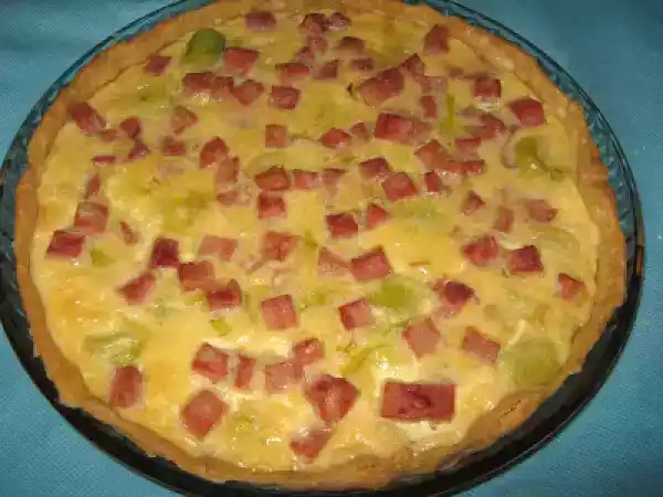 Receta Quiche de jamón york y puerros