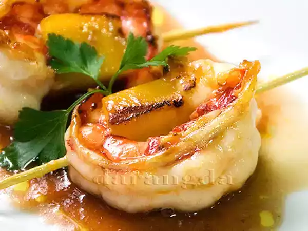 Receta Carabineros con salsa de naranjas