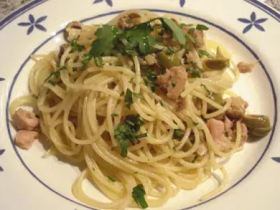 Receta Spaghetti tonno e olive (espaguetis atún y aceitunas)