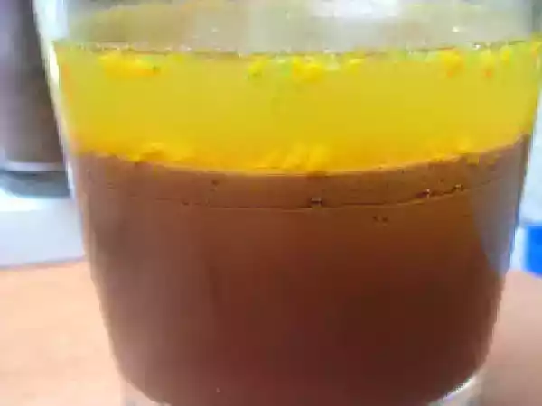 Receta Vasitos de chocolate con gelatina de mandarina