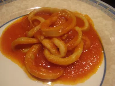 Receta Calamares en salsa americana (fussion cook)