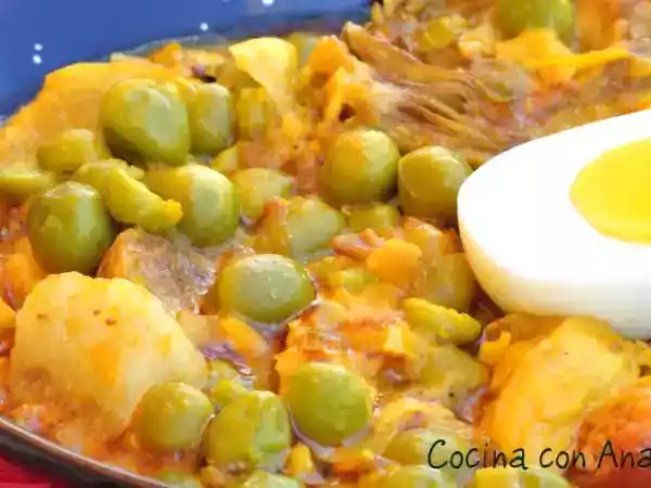 Receta Menestra de présules (guisantes)