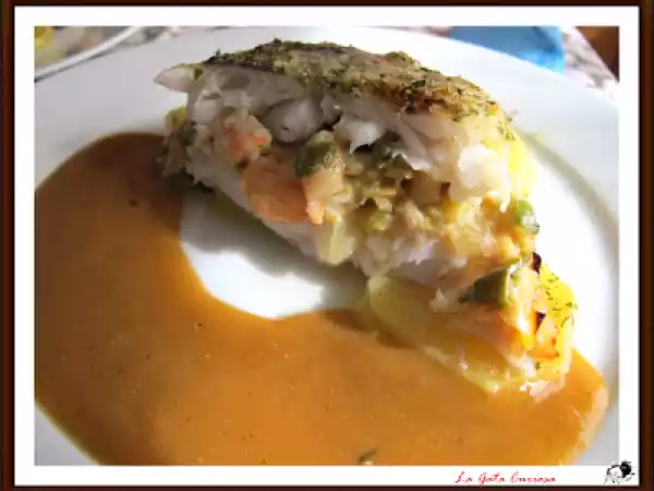Receta Merluza rellena de gambas
