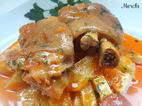 Receta Manitas de cerdo en salsa