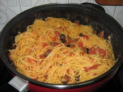 Receta Spaghetti de maiz, picantes a la siciliana