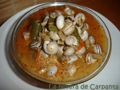 Receta Caracolillos en salsa de hiervabuena picantona