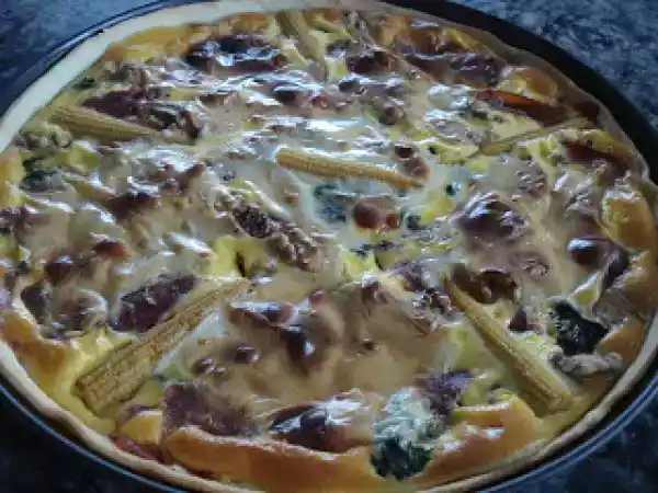 Receta Pastel de espinacas, pasas y nueces