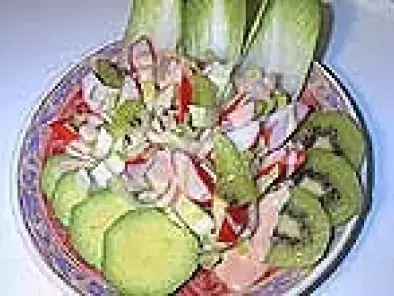 Receta Ensalada de surimi, aguacate y kiwi