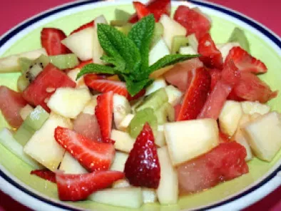 Receta Ensalada de frutas y hierbabuena