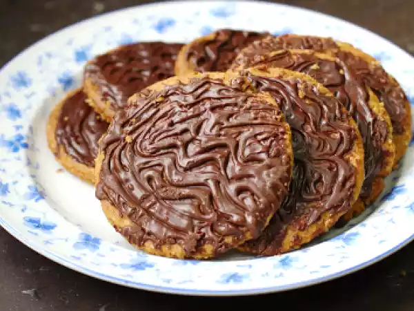 Receta Galletas hobnobs con chocolate