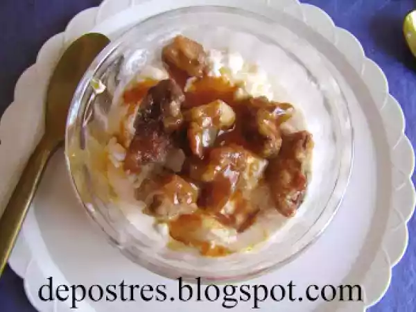 Receta Nata con nueces caramelizadas
