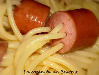 Receta Spaguetti hot dog