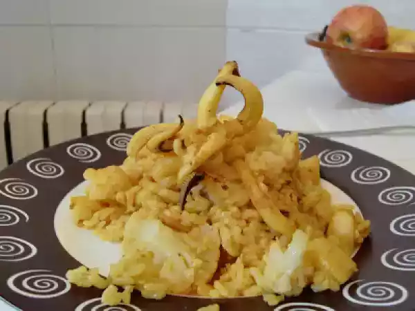 Receta Arroz al horno con sepia y coliflor