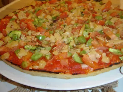 Receta Preparado masa de pizza sin gluten, huevo ni lactosa.