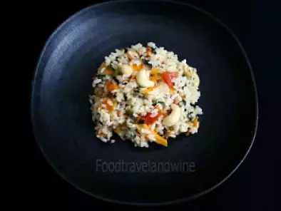 Receta Arroz indio con tomates, espinacas, zanahoria y castañas de caju....una delicia!