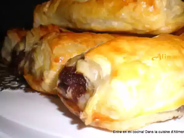 Receta Napolitanas de ganache de chocolate negro / petits pains a la ganache de chocolat noir