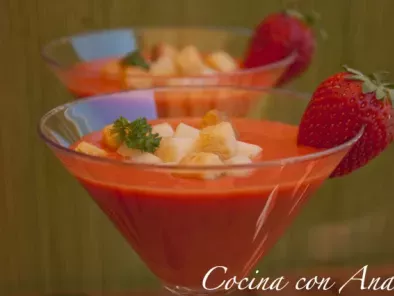 Receta Gazpacho de fresas (con y sin thermomix)
