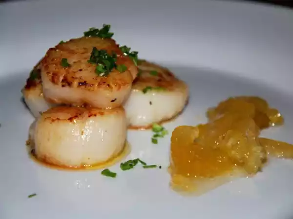Receta El inventor37: vieiras con mermelada de hinojo y pera