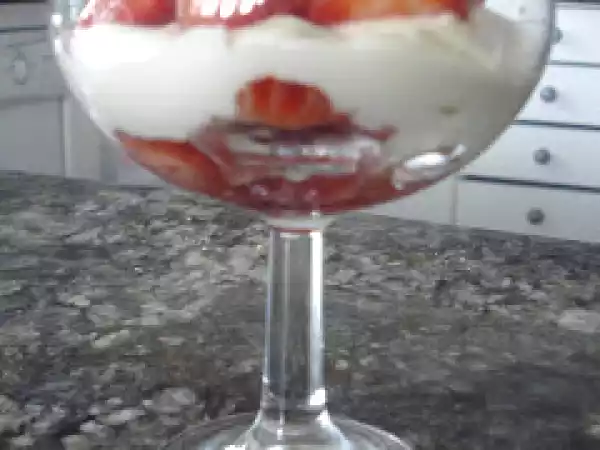 Receta Fresas con crema italiana