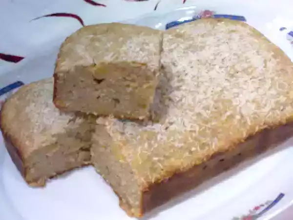 Receta Bizcocho de coco y plátano (panificadora moulinex) y 40.000 visitas