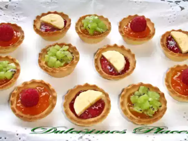 Receta petits fours, mini tartaletas de frutas