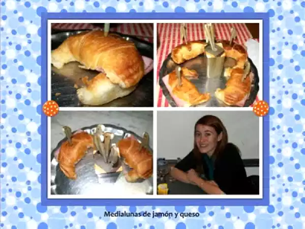 Receta Medialunas de jamón y queso.